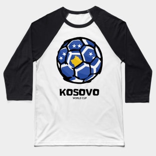 Kosovo Football Country Flag Baseball T-Shirt